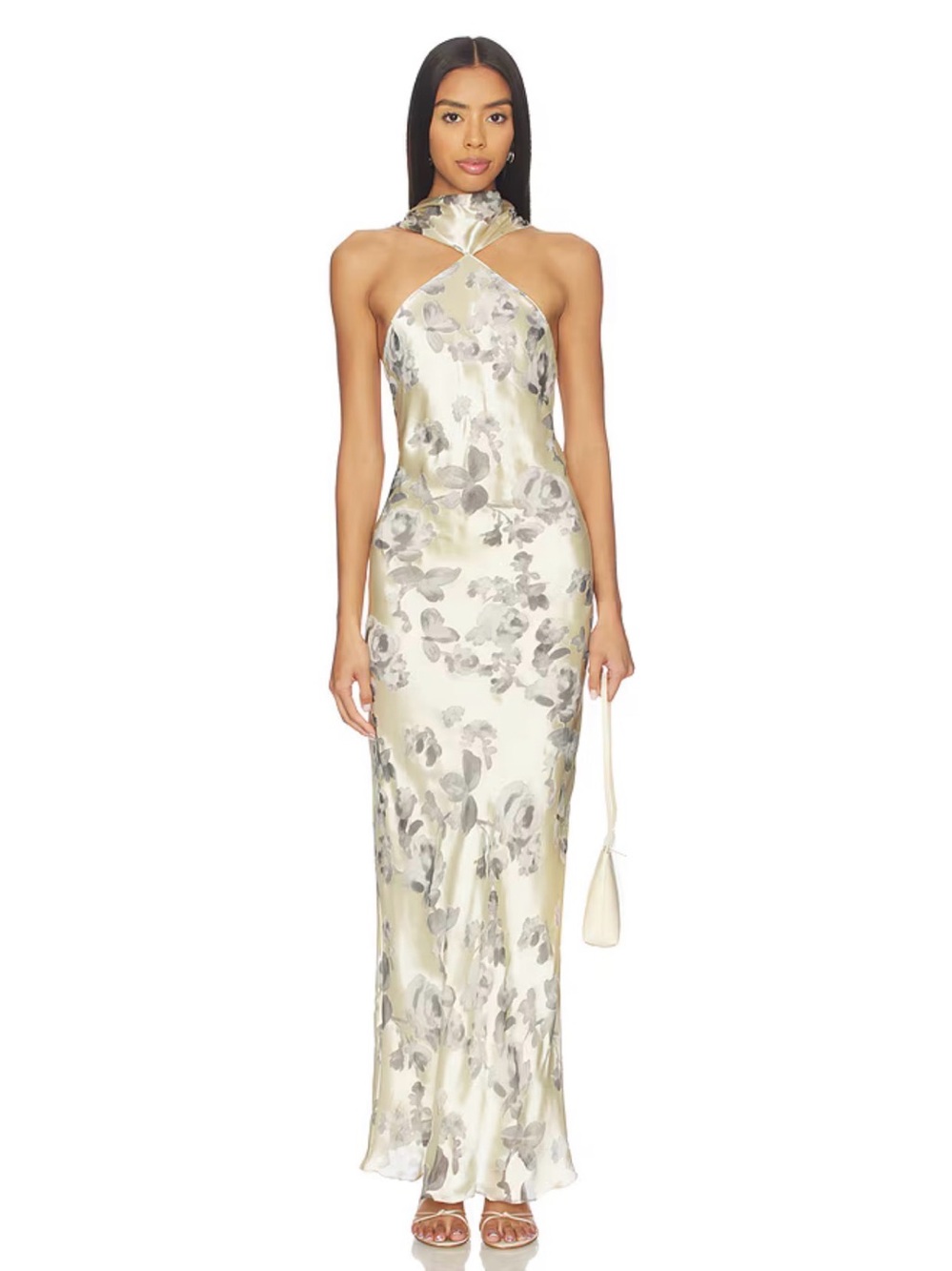 AMANDA UPRICHARD Maxi Dress in Snow Petal
